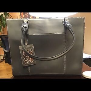 *BRAND NEW* Tannery West Bag w/ Cheetah Interior, Shoulder Strap & Laptop Case!